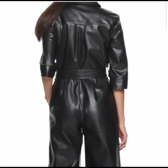COPY - NWOT Cara Santana Apt. 9 Faux Leather Jumpsuit sz M - Picture 3 of 9